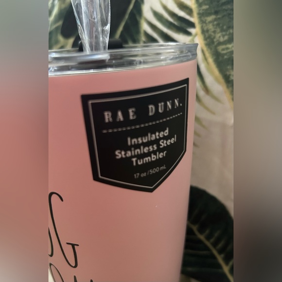 NWT Rae Dunn DOG MOM Pink Insulated Stainless Steel Tumbler Cup with Straw 17oz - Picture 2 of 6